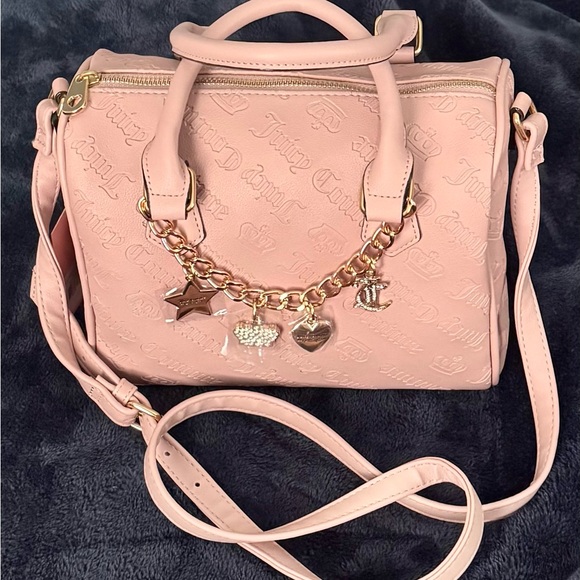 Juicy Couture Handbags - Juicy Couture Y2K Not Your Babe Pink Monogram Satchel NWT With JC #Charms